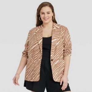 NWT A New Day women’s zebra animal print blazer plus sz 2x
